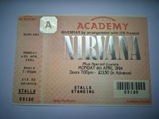 Nirvana - In Utero Concert Ticket -  Brixton Academy, London - 4th April 1994