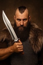 Coltello Bowie Forgiato a Mano D2 Acciaio Caccia Outdoor Campeggio Survival Legno di Rosa