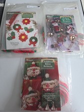3 Needlecraft Shop Christmas Trimmings Plastic Canvas Kits. NOS