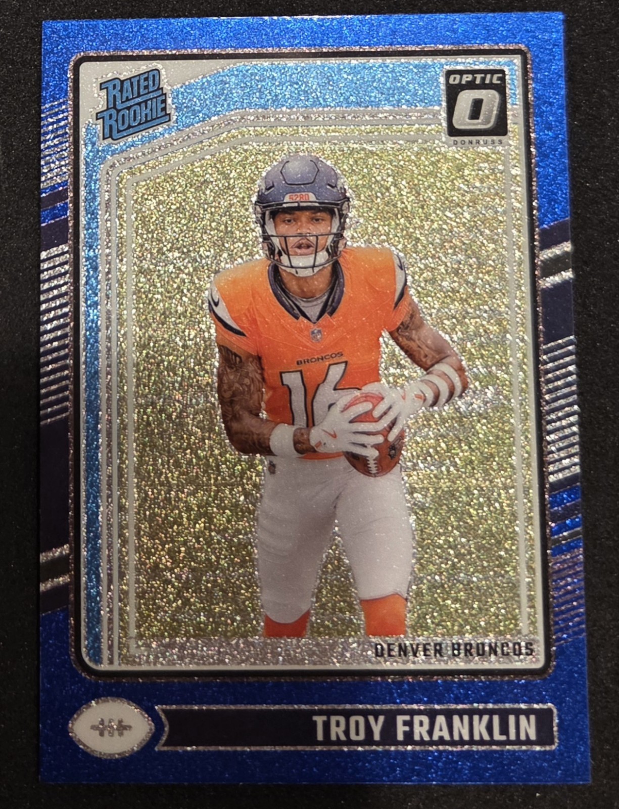 2024 Panini Donruss Optic - Rated Rookie Troy Franklin #294 Blue Glitter Prizm