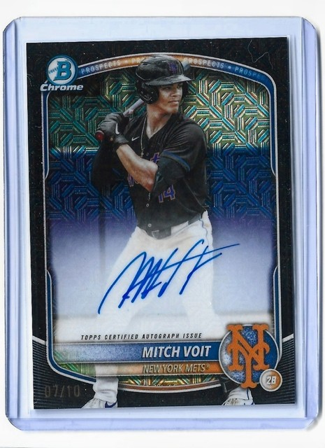 MITCH VOIT BOWMAN DRAFT RARE AUTO /10 BLACK REFRACTOR 2025 METS RC 1ST CPA-MV
