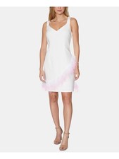 LAUNDRY Womens White Sleeveless Above The Knee Sheath Party Dress 10
