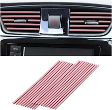 20PCS Car Air Conditioner Decoration Strip, Auto Air Vent Outlet Chrome DIY Trim