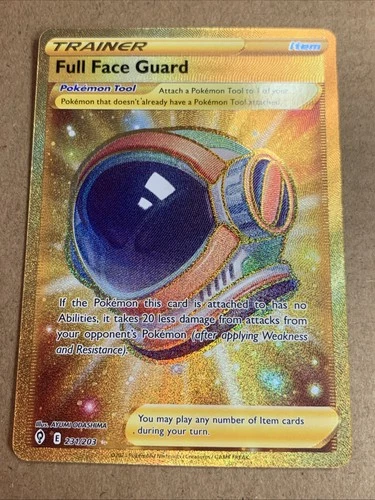 Full Face Guard 231/203 Gold Secret Rare Pokémon 2021 Evolving Skies NM