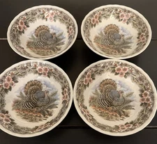 Set Of 4 Churchill Myott “Thanksgiving” Cereal Bowls