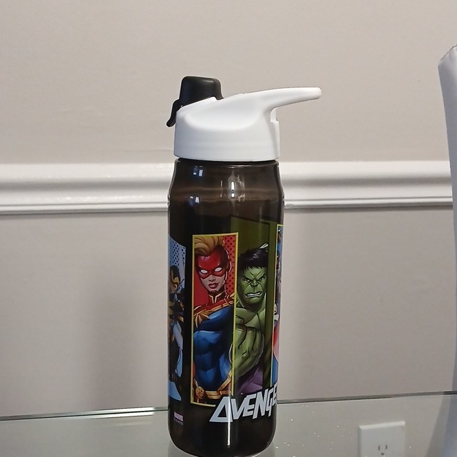 Marvel Black Panther Thor Kids Water Bottle, Flip Top, Plast