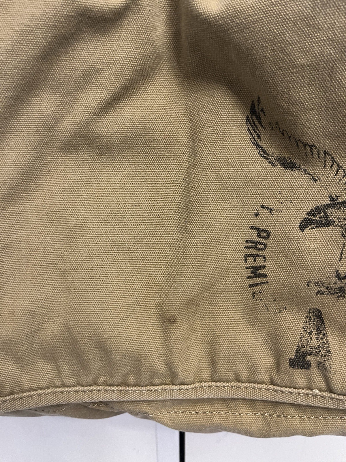 Vintage Abercrombie and Fitch Tan Canvas Messenger Bag 18x13”