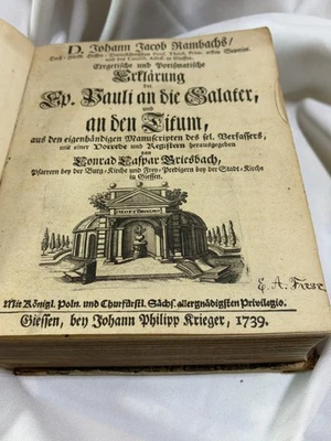 Antique Johann Philipp Krueger German Lutheran Theology Book Pauls Epistles 1739 - Image 1 of 4