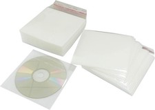 100 Pack CD DVD Double-Sided Refill Plastic Sleeves Standard Envelope Cases