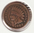 US Rare Old West 1902 Indian Head Penny Coin American Collection Shield Cent X43