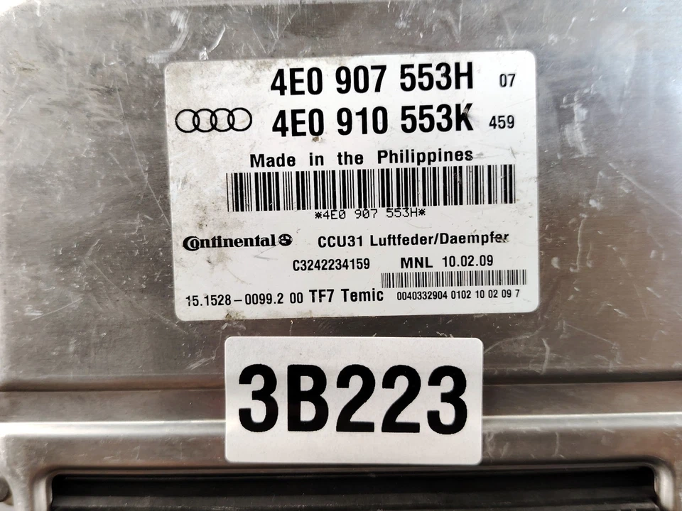 Audi A8 Quattro 4.2L S8 5.2L V10 Luftfederung Kontrolle Modul OEM 4E0907553H - Image 2 of 4