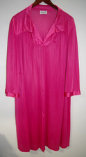 S3 - Vanity Fair XXL Fuchsia Tricot Nylon Lace Peignoir Robe USA True Vintage