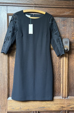 Hobbs 'Isabella' Dress. Classic 'Little Black' Dress. Wool Mix Lined. UK 8. BNWT