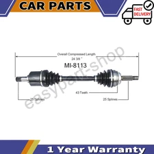 For 2002-2005 2006 2007 Mitsubishi Lancer 2.0L 2WD Front Right CV Axle Shaft_EP