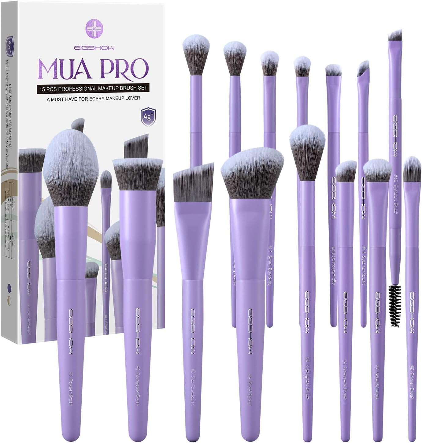 Set 15 Pennelli Trucco Professionali MUA PRO - Kit Completo MUA Serie