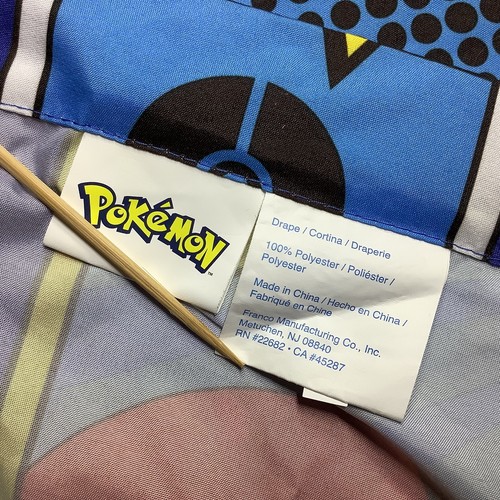 Pokemon Kids Room Light-Filtering Window Curtains 3 Same-Size Panels 40 W x 64 L - Picture 9 of 15