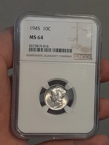 1945- P Mercury Dime MS64 NGC