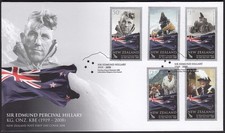 NEW ZEALAND 2008 Sir Edmund Hillary, Set of 5 on FDC
