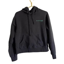 In N Out Hoodie Women's L Black Palm Tree Fleece Long Sleeve Kangaroo Pocket