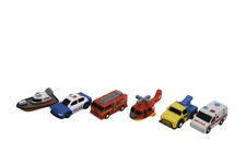 Tub Works Emergency Light Up Bath Toys Set 6 Vehicles Boat Car Truck Helicopter