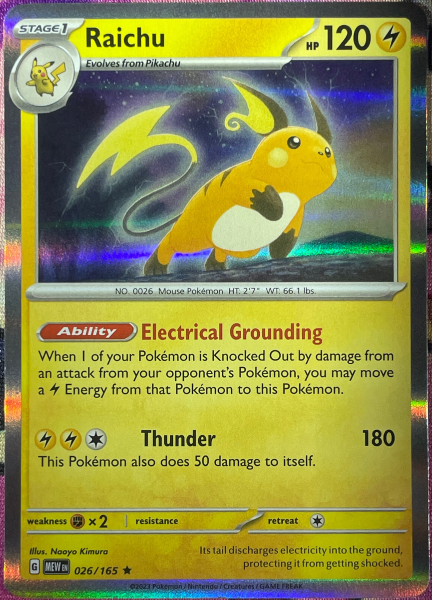 Raichu Holo Rare - 026/165 - Scarlet & Violet 151 Pokemon 2023 | eBay