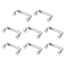 8-Pack 34mm x 6mm Alloy Right Angle Arch Bridge Buckles for Bag Silver Tone 
