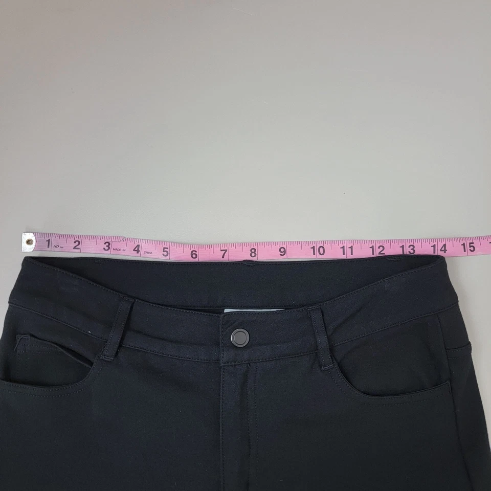 Pantalones de vestir Athleta para mujer 4 negros bolsillos delanteros planos pierna recta Foto 3 de 4