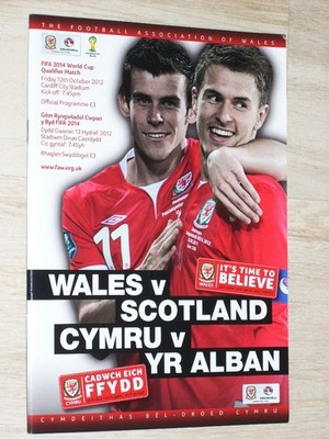 Wales v Scotland FIFA 2014 World Cup Qualifier Football Programme 12/10/2012