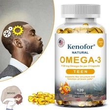 Omega-3 1120mg Supports Brain Emotional Health For 12+ Teen 30/60/120 Capsules