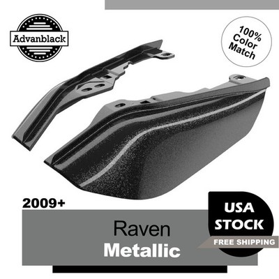 Raven Metallic Mid Frame Air Deflectors Heat Shield Trim Covers Fits Harley