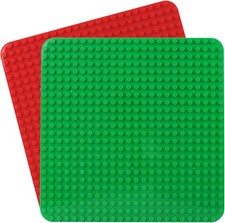Große Platte Kompatibel mit Lego Duplo, 38 x 38cm Grundplatte Spielzeug rot grün