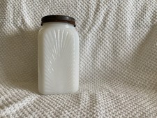 Antyczne szklane słoiki na przyprawy na mleko. Sunburst And Bee Hive Design Forma Znaki czyste! 2