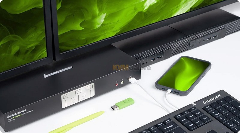 2-port 4k dual view KVMP with HDMI Connection, USB 3.0 Hub and Audio