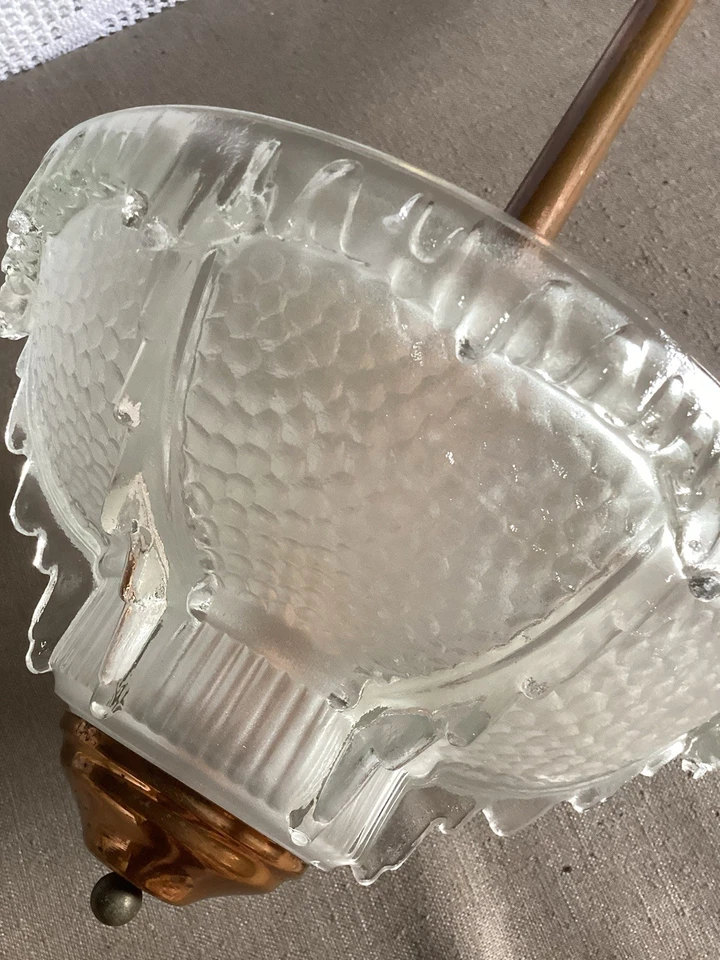 Ancienne SUSPENSION LUSTRE ART-DECO 1930 - Photo 3/4