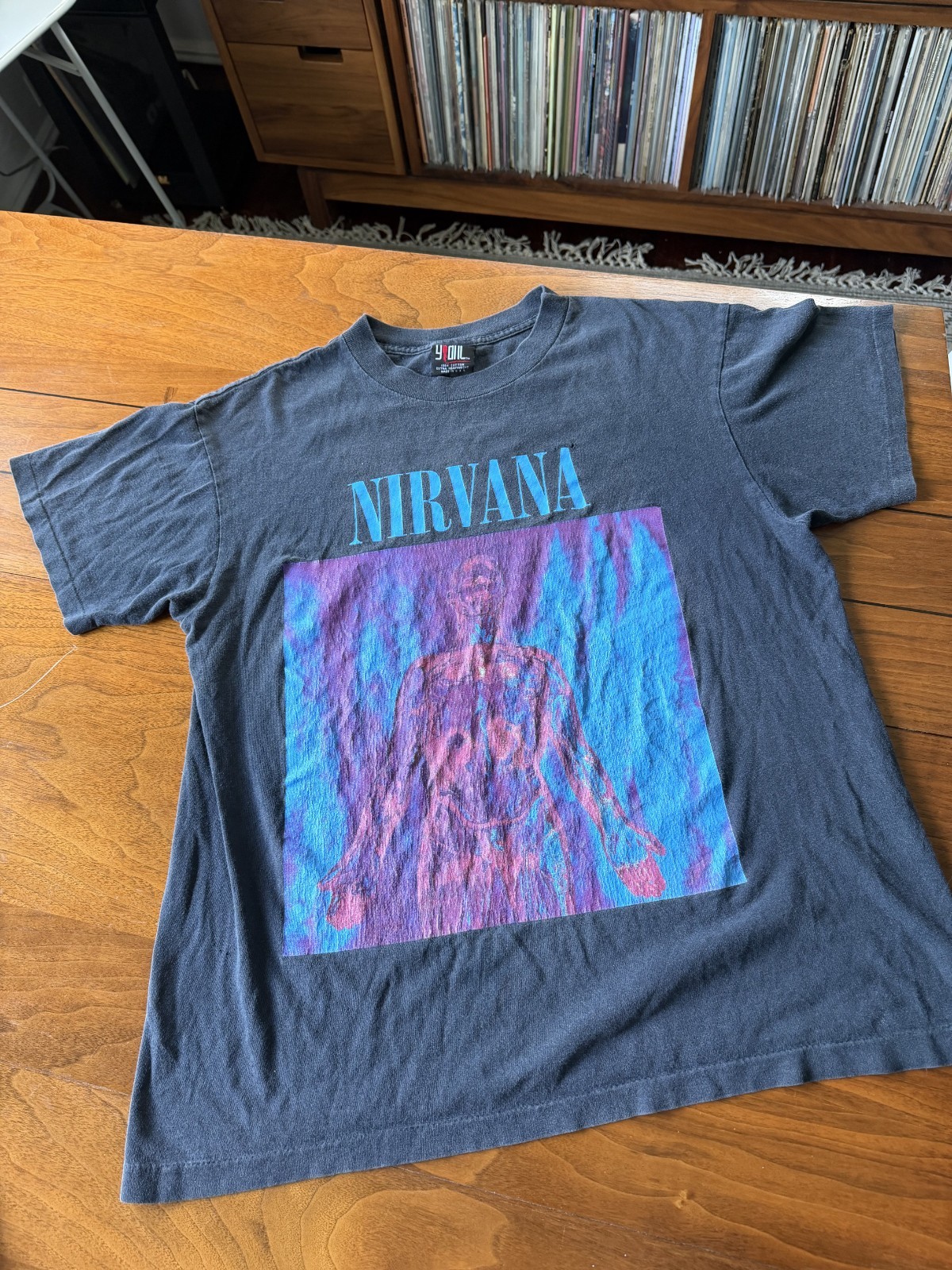 Vintage 90s Nirvana Sliver T-Shirt Mens Large Black S… - Gem