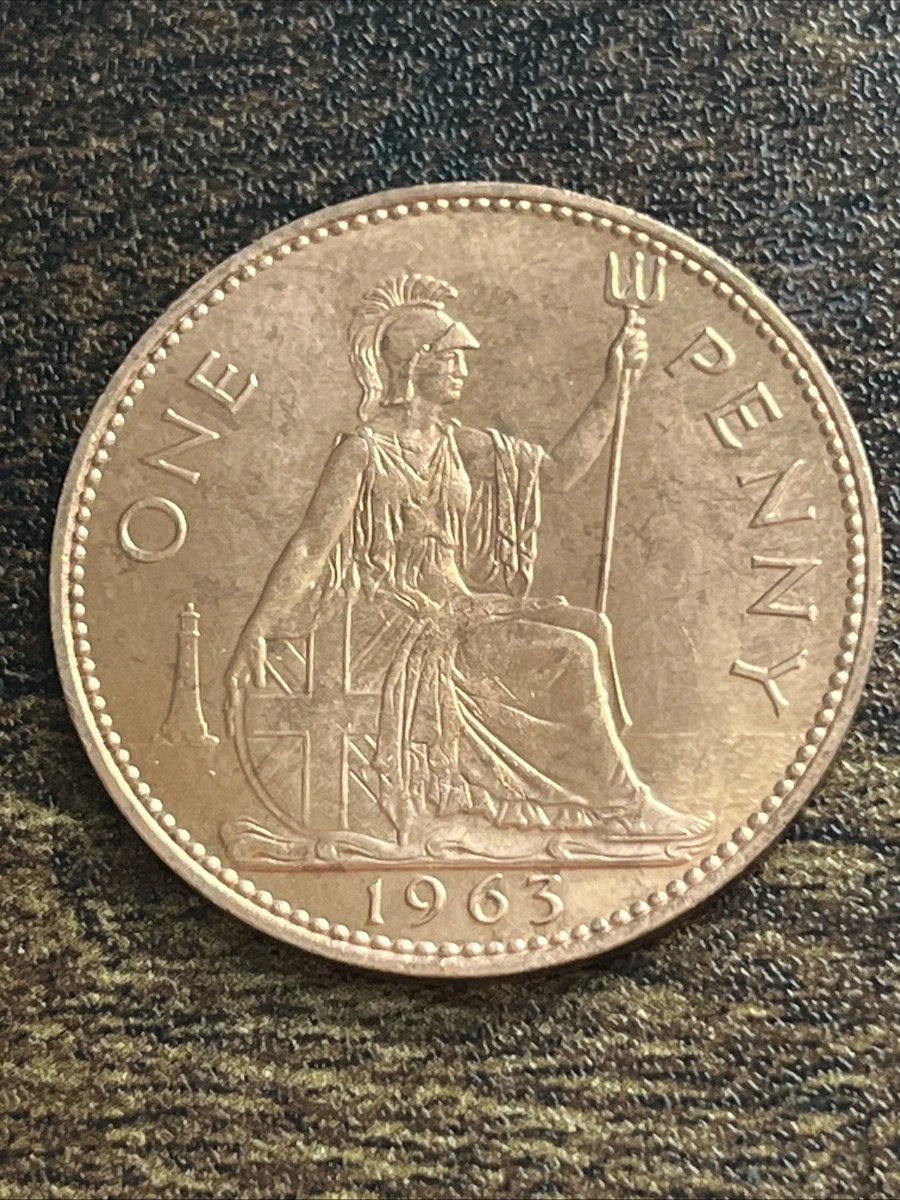 NGC MS64 RD 1963年 イギリス ブリタニア 大型銅貨 ペニー 1963 UK