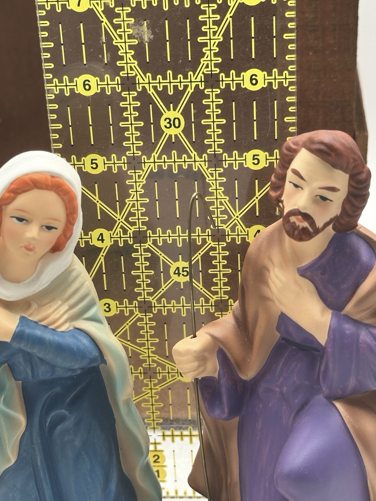 Vintage Hand Painted 11 Piece Nativity Set With Crèche Japan Original Box