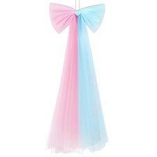 1 PCS Large Pink Blue Bow Party Decorations 13.4x28.7 Inch Hanging Baby Shower