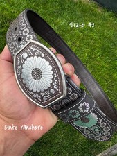 Belt Leather Cincelado Corte Laser Cowboy Cintur n Vaquero Cinto Ranchero Size42