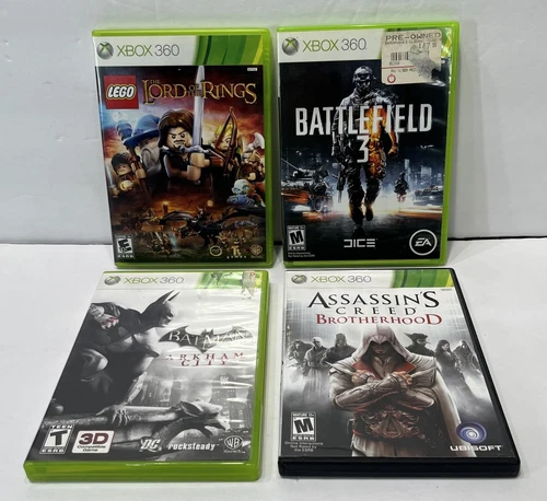 4 XBox 360 - Lord of the Rings - Battlefield 3 - Assasins Creed Arkham City