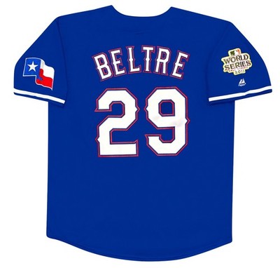 Adrian Beltre 2011 Texas Rangers World Series Men's Alt Blue Jersey (L-XL)