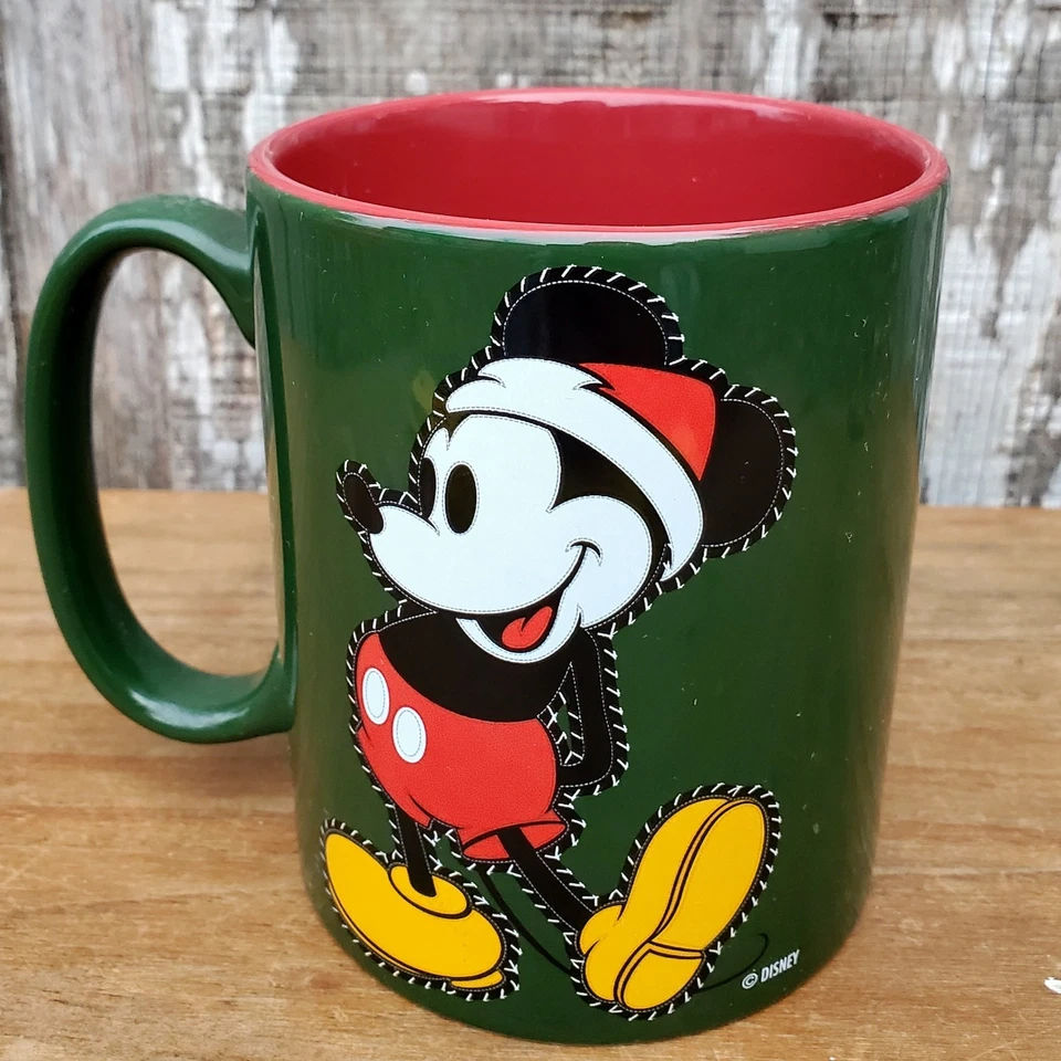 Фарфоровая кружка Disney's Mickey Mouse рождественское издание зеленая и красная коллекционная - Изображение 3 из 4