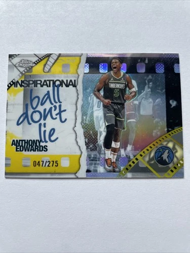 2025 Topps Chrome Inspirational Anthony Edwards Yellow Refractor/275 -Minnesota