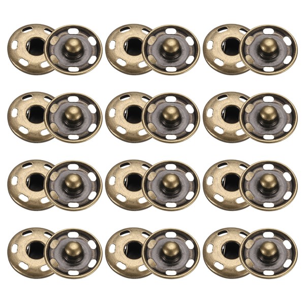50Er Set DruckknöPfe Zum AufnäHen, 19 Mm, Metall-DruckknöPfe, Bronze-image