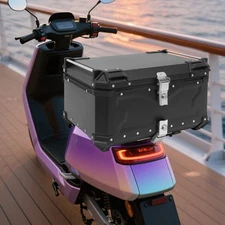 65L Motorcycle Top Case Waterproof Tail Box Storage Lockable Helmet Carrier