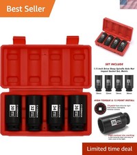 1/2-Inch Drive Deep Spindle Axle Nut Impact Socket Set,12 Point Metric, CR-MO...