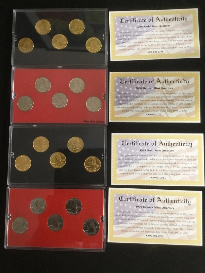 10 Sets Of State Quarters Mint Editions 1999 - 2008, P, D, Gold & Platinum - Image 2 of 4