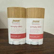 2-Pack Raw Sugar Simply Deo Beach Rose  Aloe Deodorant 2.7oz Vegan Natural