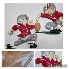 1976 Football Vintage Cast Metal Football Wall Homeco Scarlet & Grey Ohio State