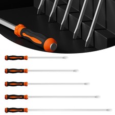 Large Extended Flat Head Screwdriver with Rust Resistant Polished Bit Head